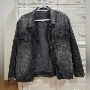 True Religion Charcoal Denim Jacket for Men